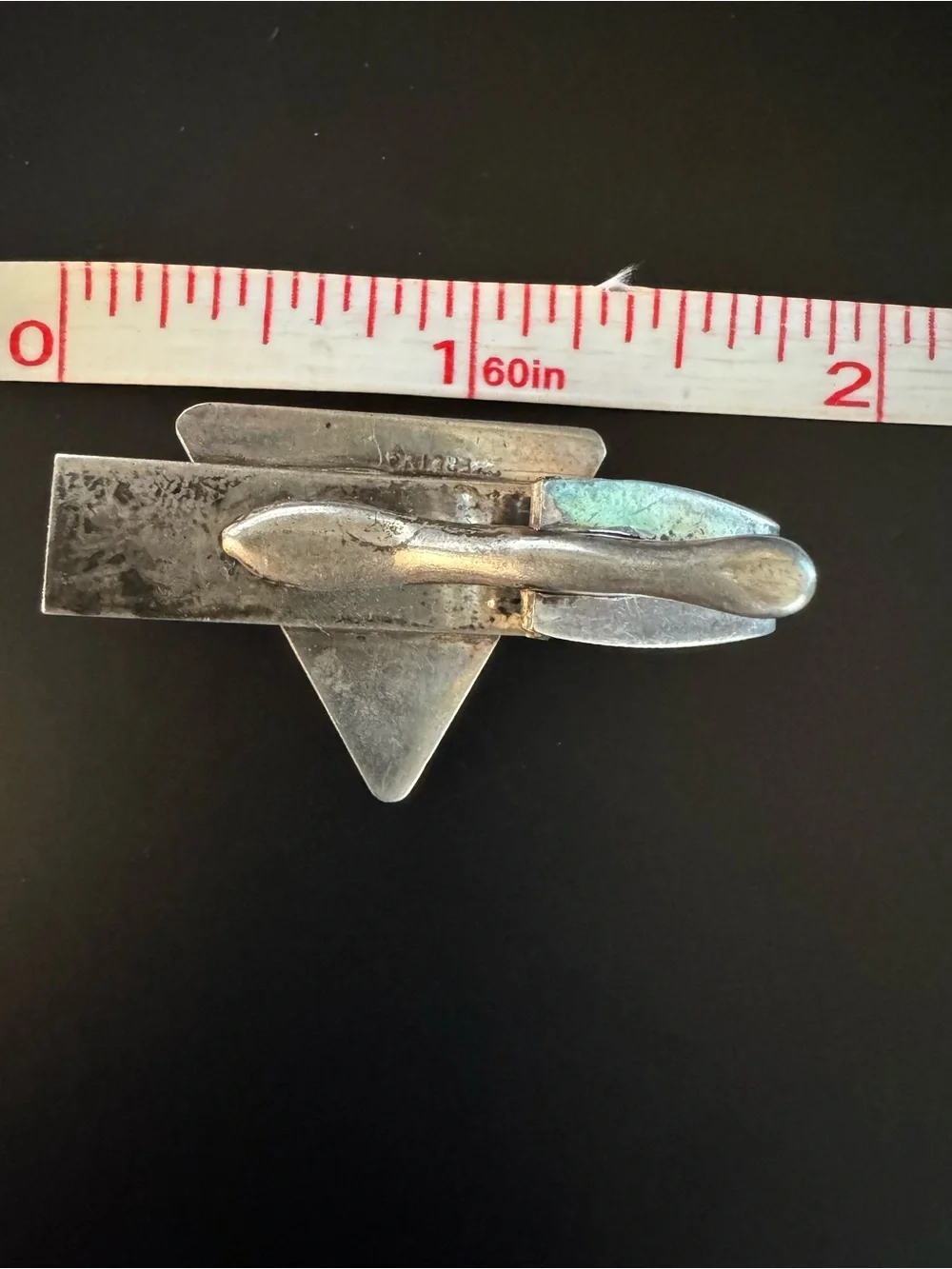 Vintage Siam Sterling Silver Niello Tie Clip Thai Dancer